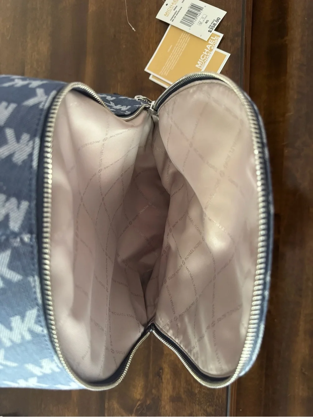 Michael Kors Blue MK Logo Backpack